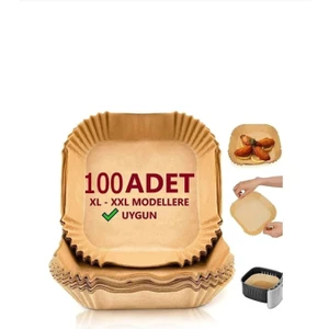100 Adet Airfryer Pişirme Kağıdı Xl-Xxl-Büyük Boy Hava Fritöz Kağıdı, Fırın Kağıdı Tek Kullanım