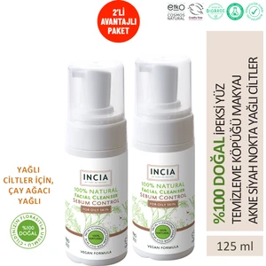 Incıa Doğal Yüz Temizleme Köpüğü Makyaj Yağlı Ciltler 125 Ml 2X Adet