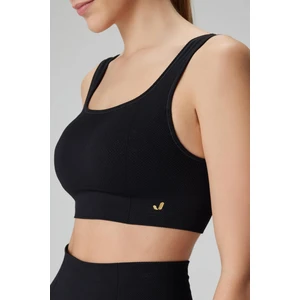 Holly Petek Desenli Kaplı Bra Siyah