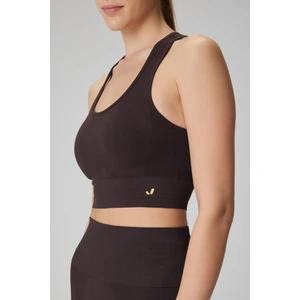 Gela Çift Katlı Kompress Sport Bra Acı Kahve