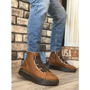 BA0142 Bantlı Erkek Yüksek Taban Kahverengi Spor Bot