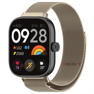 Xiaomi Redmi Watch 4 Uyumlu Woven Wire Tasarım Metal Hasır Kordon