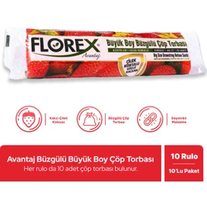 Avantaj Seri Çilek Kokulu Büzgülü Büyük Boy Çöp Poşeti x 10 Rulo
