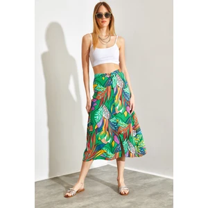 Multi Desenli Dügmeli Viskon Etek