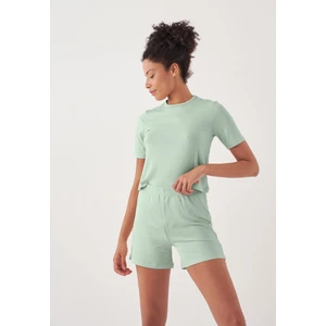 Crop Pijama Sort Takim - Mint