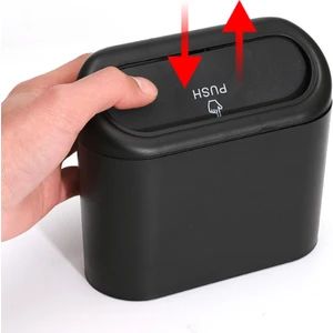 Uk Premium Oto Araba Çöp Kutusu Kapaklı Organizer Çöp Kovası Siyah