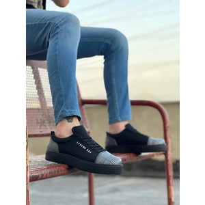 Black Bull BA0104 Bağcıklı Siyah Ekose Süet Siyah Taban Spor Klasik Erkek Ayakkabı