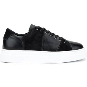 Tamer Tanca Erkek Hakiki Deri Sneakers & Spor Ayakkabı 352 20352 Erk Ayk Y24 Sıyah Anl/suet