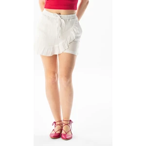 Eliş Şile Bezi Ada Şile Bezi Yazlık Şort Etek Beyaz Byz