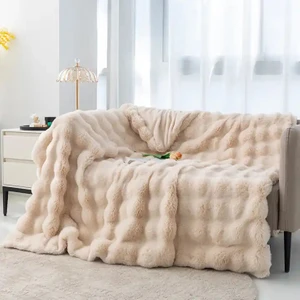 Baladi Home Tek Kişilik Kalın Tavşan Peluş Tv Battaniyesi (1 Adet) Çok Yumuşak