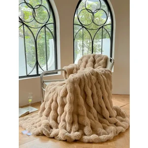 Baladi Home Tek Kişilik Kalın Tavşan Peluş Tv Battaniyesi (1 Adet) Çok Yumuşak