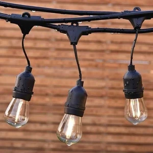 IP65 Dış Mekan Su Geçirmez E27 Duylu 10 mt 20 Duy Aydınlatma Bahçe Aydınlatma (Ampuller Dahil Değildir)
