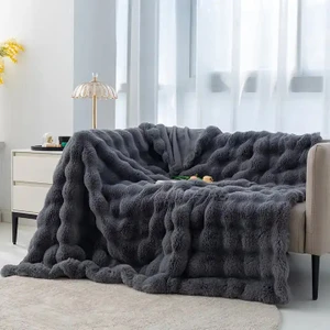 Baladi Home Tek Kişilik Kalın Tavşan Peluş Tv Battaniyesi (1 Adet) Çok Yumuşak