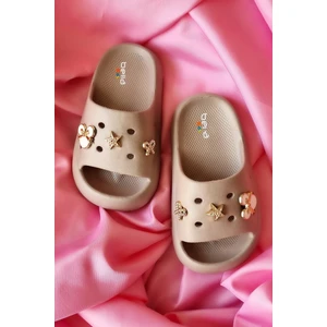 taş detay çocuk kalın taban ultra soft terlik E436