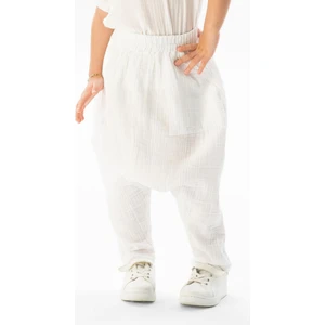 Eliş Şile Bezi Batı Yazlık Müslin Kız Çocuk Şalvar Beyaz Byz