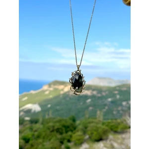 Doğaltaş Otantik Labradorit Taşı Kolye ZİNCİRSİZ