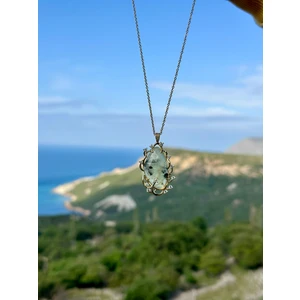 Doğaltaş Otantik Prenhite Taşı Kolye