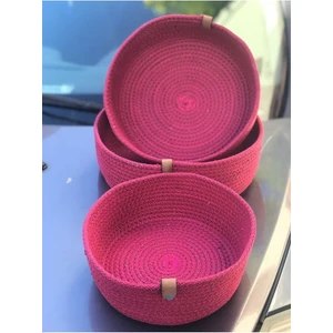 3lü Jüt Hasır Sepet Takımı El Dokuma Çok Amaçlı Sepet Banyo ve Mutfak Organizeri