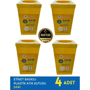 Han Plus Sıfır Atık Kutusu – Tek Cephe Folyo Sıvamalı Geri Dönüşüm Kutusu (Sarı) - 4 ADET