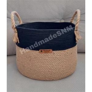 Kulplu Hasır Sepet 25X20