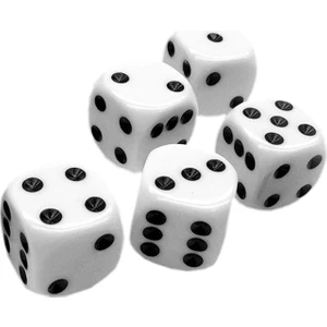 Beyaz Okey Zarı 1,5 cm 2 Adet Masa Oyunları İçin Uygun Eğlenceli Oyun Aksesuarı