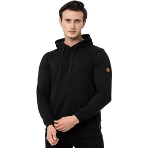 Siyah Erkek Kapüşonlu Basic Sweatshirt M1518TS