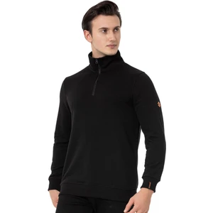 Yarım Fermuarlı Siyah Erkek Sweatshirt M1519TS