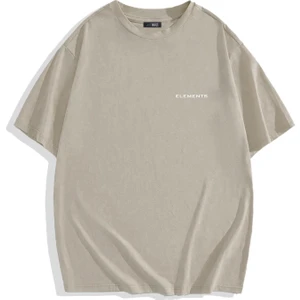 BRZ Collection Unisex Oversize Basic T-Shirt Bej