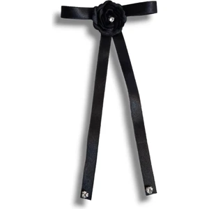 Siyah Saten Pegu Luks Yaka Iğne Yaka Broş Kurdele Broş Premium Seri El Yapımı Hediyelik