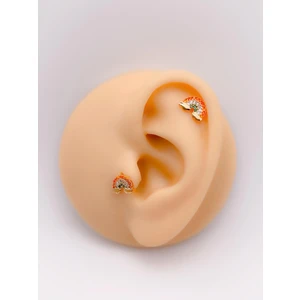 Cerrahi Çelik Piercing Zirkon Taşlı Gökkuşağı Figürlü Kıkırdak Helix Tragus PIERCING(1ADET)