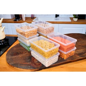 Saklama Kabı Erzak Saklama Kabı 10'lu 2 Litre Kapaklı Kilitli Dondurucu, Gıdaya Uygun (23X14X8CM)