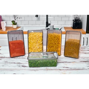 Plastik Antrasit Kapaklı Kilitli Dondurucu Saklama Kabı (23X14X8) 20 Adt Kahve Yemek Oyuncak, 2 L