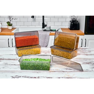 Plastik Antrasit Kapaklı Kilitli Dondurucu Saklama Kabı (23X14X8) 10 Adt Kahve Yemek Oyuncak, 2 L