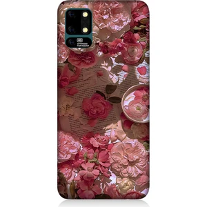 Reeder S19 Max Uyumlu Pembe Güller ve Kitap  Desenli Silikon Kılıf