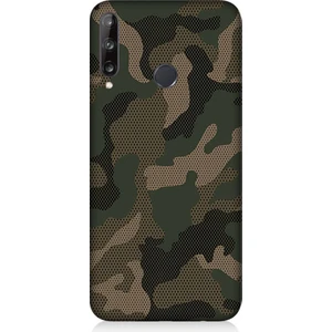 Huawei P40 Lite E Uyumlu Kamuflaj Desenli Silikon Kılıf