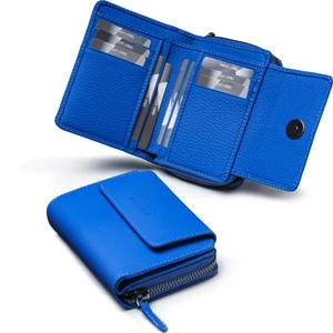 Sanlıne 2768  Deri Kadın Cüzdan - Mavi