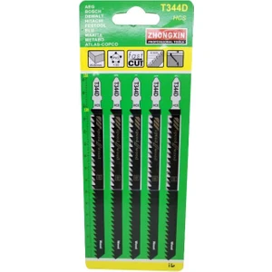 Zhongxin Dekupaj Testere Ağzı Uzun T344D Ahşap 5'li