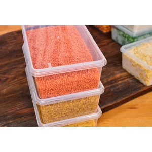 Plastik Saklama Kabı Erzak Saklama Kabı 20'li 2 Litre Kapaklı Kilitli Dondurucu (23X14X8CM)