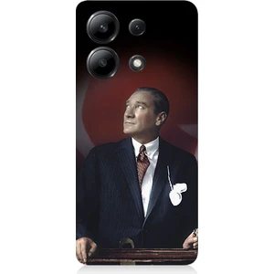 Xiaomi Redmi Note 13 Uyumlu Mustafa Kemal Atatürk Desenli Silikon Kılıf