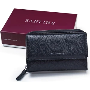 Sanlıne 2754  Deri Kadın Cüzdan - Siyah