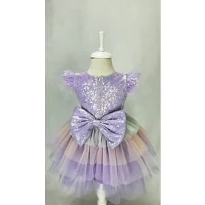 GÇ Kids Kız Çocuk Lila Pul Hayal Tül Unicorn Elbise