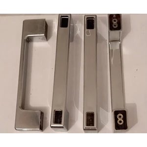 Plastik Duşakabin Krom Kare Kulp Gri Duş Seti