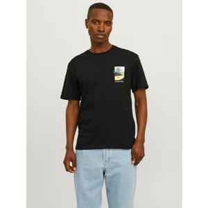 Jack & Jones Erkek Gögüste Logo Baskili Kisa Kollu Tisört - Aruba