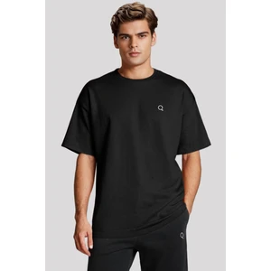 Loose Erkek T-Shirt 100% Pamuklu | Oversize Bisiklet Yaka Kısa Kollu | Q Nakışlı Tlf7001