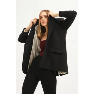 Tek Düğmeli Blazer Ceket Siyah