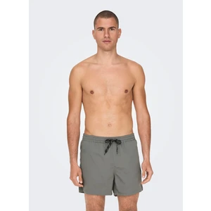 Only & Sons Gri Erkek Şort Mayo Onsted Lıfe Swım Short Gw 1832