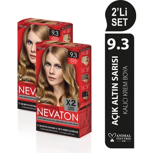2 X 2'Li Set 9.3 Açık Altın Sarısı Kalıcı Krem Saç Boyası Seti (4 Boya + 4 Oksidan)