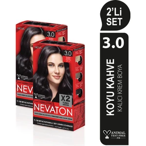 2 X 2'Li Set 3.0  Koyu Kahve Kalıcı Krem Saç Boyası Seti (4 Boya + 4 Oksidan)