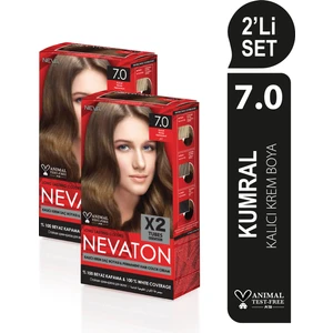 2 X 2'Li Set 7.0  Kumral Kalıcı Krem Saç Boyası Seti (4 Boya + 4 Oksidan)