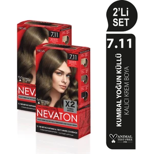 2 X 2'Li Set 7.11 Kumral Yoğun Küllü Kalıcı Krem Saç Boyası Seti (4 Boya + 4 Oksidan)